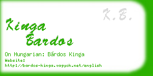 kinga bardos business card